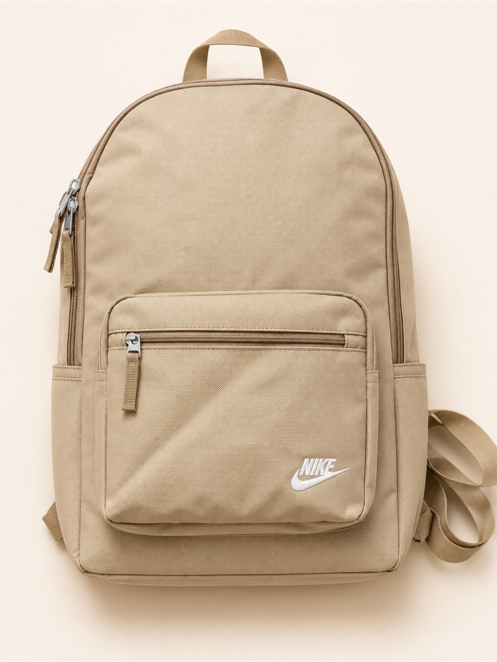 Nike Tan Canvas Backpack with White Logo